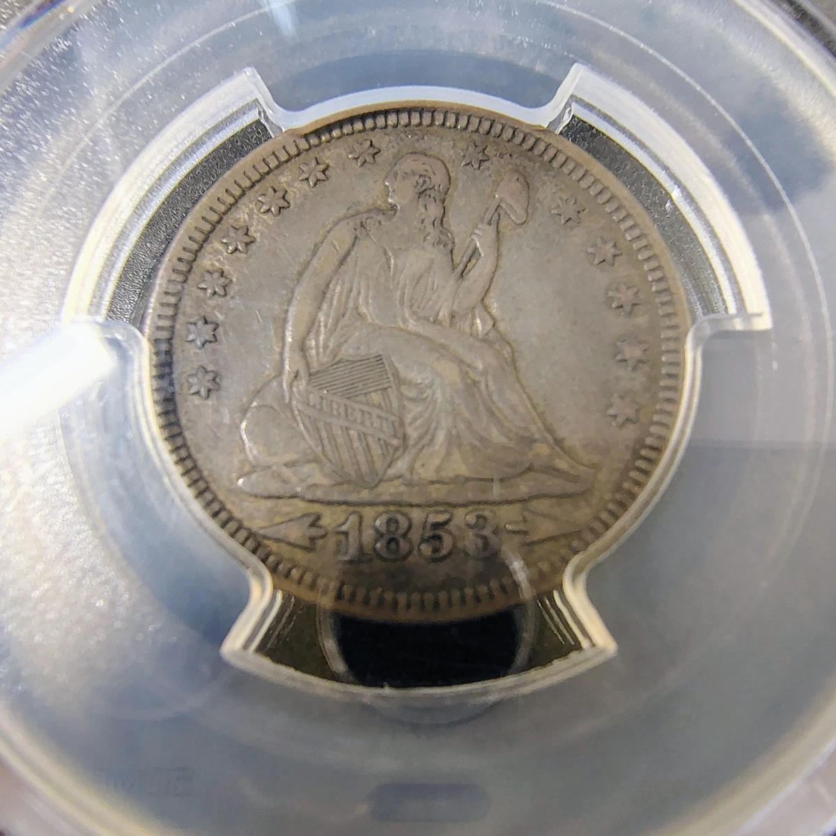 Silver 1853 Year Seated Liberty US Quarters (1838-1891) for sale
