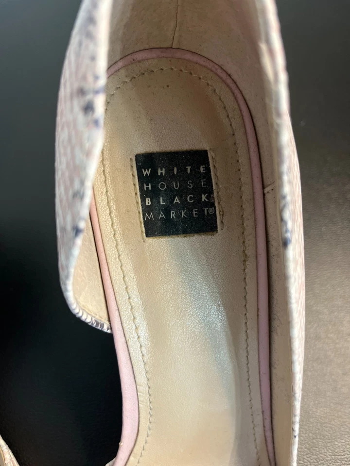 Zapatos de salón Casa Blanca Mercado Negro Ella Diosa Rosa Serpiente Cuero Repujado 8M Foto 2 de 4