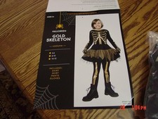 Girls Gold Skeleton Costume by Happy Halloween