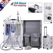 Portable Dental Mobile Delivery Unit Suction System with Air Compressor 4 Holes