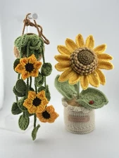 9” Tall Crocheted Flowers (Handmade)