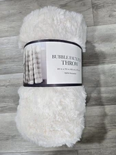 Bubble Faux Fur Throw 60" X 70" Beige