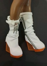 Rainbow High Doll Clothes Michelle St Charles  White & Orange Zipped Boots NEW!