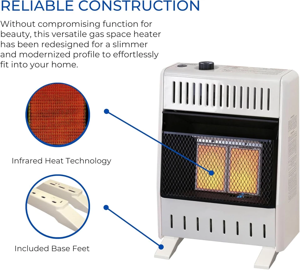 Procom Heating Liquid Propane Ventless Infrared Plaque Heater with Base Feet - Image 2 of 4