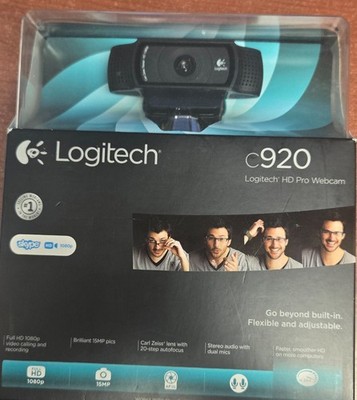Logitech C920 HD Pro Webcam Black, V-U0028, 1080p Video Calling Recording Camera
