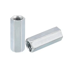 5pcs M12x19x40mm Coupling Nuts, Galvanized Carbon Steel Hex Threaded Rod Coupler