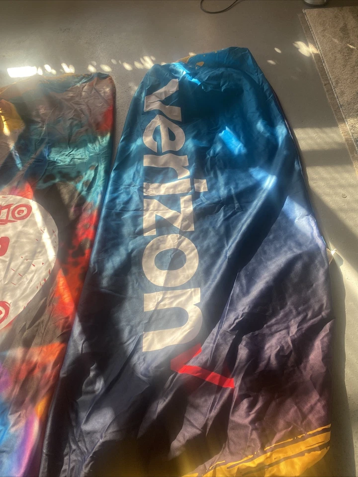 2 banderas/banderas para portabicicletas del Super Bowl LV 55 (lado de DBL) USADAS EN EL JUEGO Chiefs Bucs Foto 4 de 4