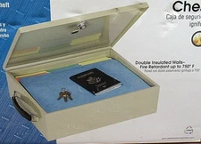 MMF INDUSTRIES STEELMASTER FIRE-RETARDANT STEEL SECURITY CHEST W/KEY LOCK & KEYS