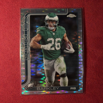 #ad 2025 Topps Chrome Football Saquon Barkley Pulsar Refractor Eagles #248 $5.00