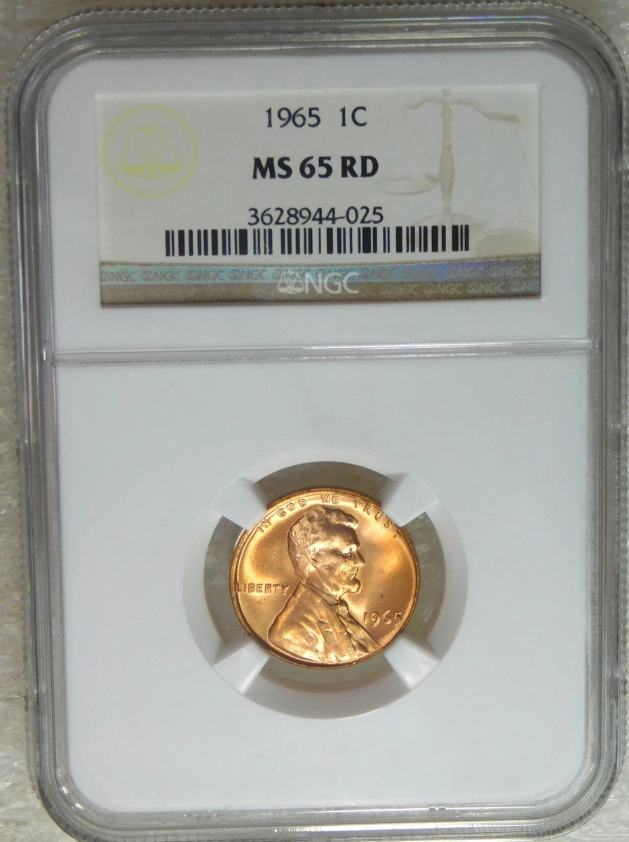 MS 65 Graded 1965 Lincoln Memorial Small Cents (1959-2008) for