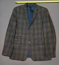 Men Harris Tweed Blazer Navy Wool 42 / XL / 50