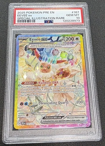2025 Pokemon Pre En-Prismatic Evolutions #167 Eevee Ex PSA 10 Gem Mint