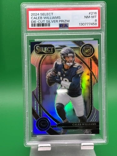 2024 Select PSA 8 Club Level Caleb Williams #216 Silver Prizm Die-Cut (RC)