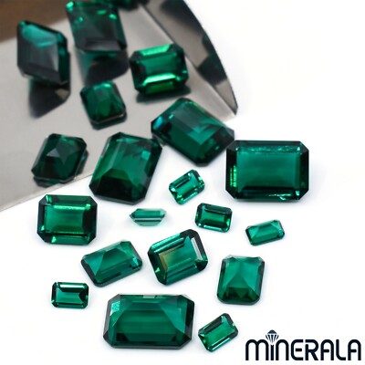 EMERALD ZAMBIA LAB GROWN FACETED OCTAGON LOOSE GEMSTONE 3x5mm-8x10mm WP02771
