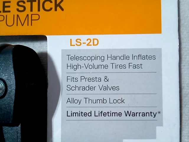 Mini bomba pequeña Serfas LS-2D, capacidad 100psi - 200gm peso, longitud abierta 337mm Foto 4 de 4