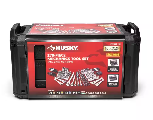 Husky Mechanics Tool Set 270 Piece Mechani'c Tools Set 3 Husky Mechanics Tool Set 270 Piece Mechani'c Tools Set 3