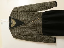 St. John Womens elegant evening dress Gold Black Sample Sale Size 4 