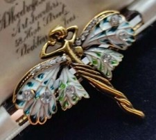 Vintage Art Nouveau Style Fairy Nymph Pendant Brooch Shawl Pin Jewelry Gift