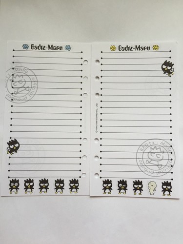 Lot 2 Pack Vintage Rare Badtz Maru Memo+Address/Phone Refill Paper A6 Fits LV MM - Picture 4 of 10