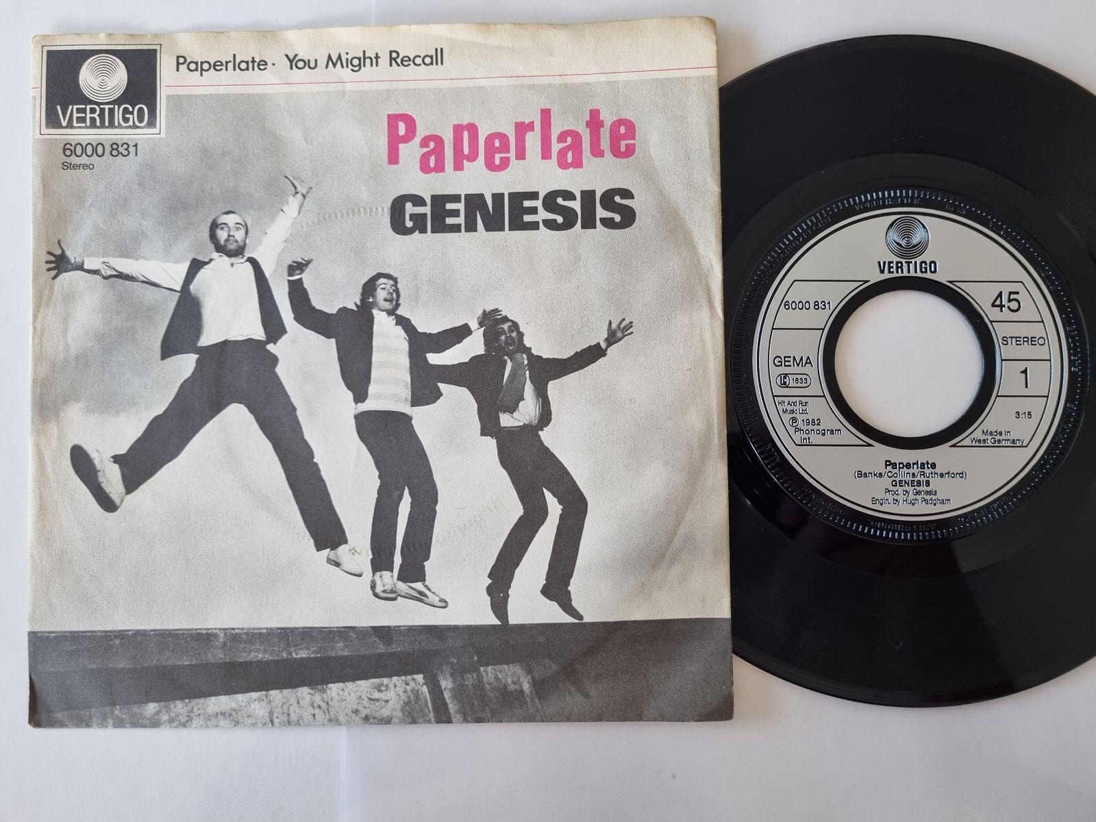 7"" Single Genesis - Paperlate Vinyl Germany