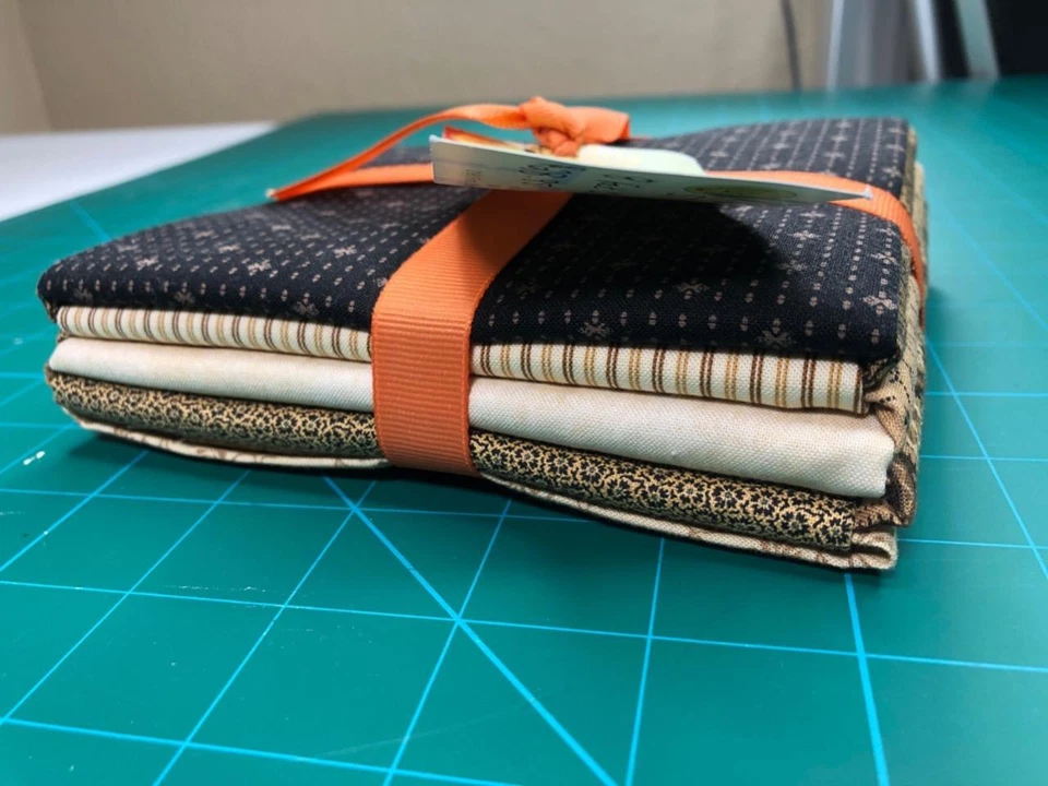 8 Fat Quarter Bundle Brown, Cream, Neutrals Quilters Project Stash Builder - Image 3 of 4