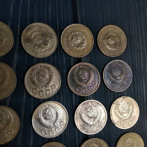 Lot of 24 Coins 3 Kopeks 1924 1926 1929 1930 1932 1933 1935 1936 1937 1938... - Picture 8 of 10