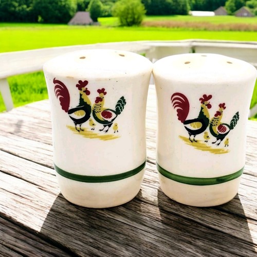 Chicken Family Salt and Pepper Shakers Rooster Hen Chicks Country Vintage
