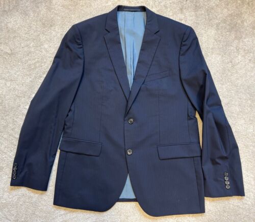 HUGO BOSS Mens Suit COOPER1 120s Blue Wool single breasted blazer UK Chest 42 - Picture 2 of 11