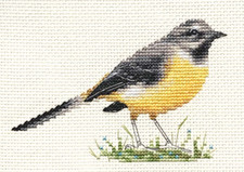 GREY WAGTAIL ~ Bird  Counted cross stitch kit + all materials *Fido Stitch 