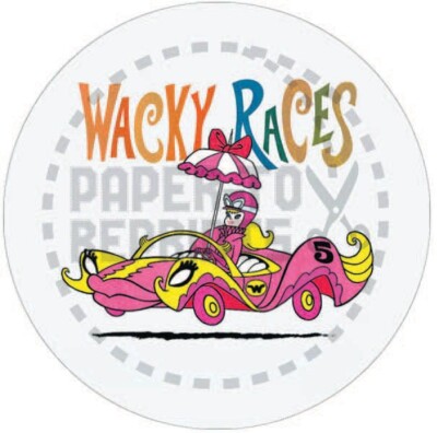 WACKY RACES - PENELOPE PITSTOP IN COMPACT PUSSYCAT - THREE (3) 2'' VINYL STICKER