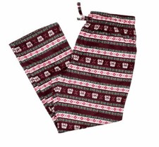 65 Club Room Men's Red Holiday Print Fleece Pajama Pant's Sleepwear Size M