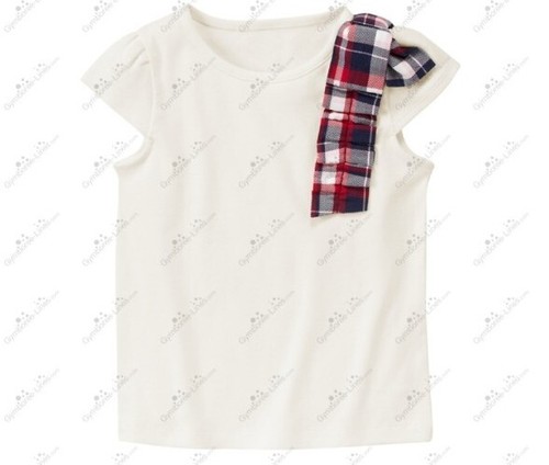 Gymboree Girls 7 Homecoming Kitty Red Plaid Bow Tee & Skirt Biker Shorts Set NWT - Picture 2 of 3