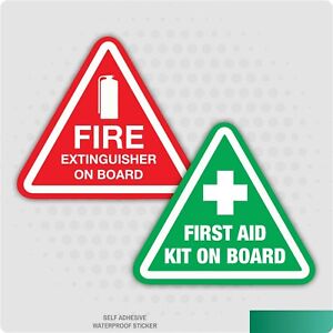 First Aid Kit & Fire Extinguisher On Board Print Wall Art Decor Vinyl Sticker