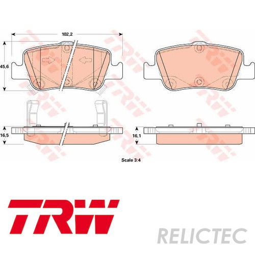 Rear Brake Pads Set for ToyotaAURIS,COROLLA 0446602182 0446602180