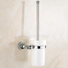 Bathroom Accessory Wall Mounted Chrome Brass Toilet Brush Holder Set Pba490