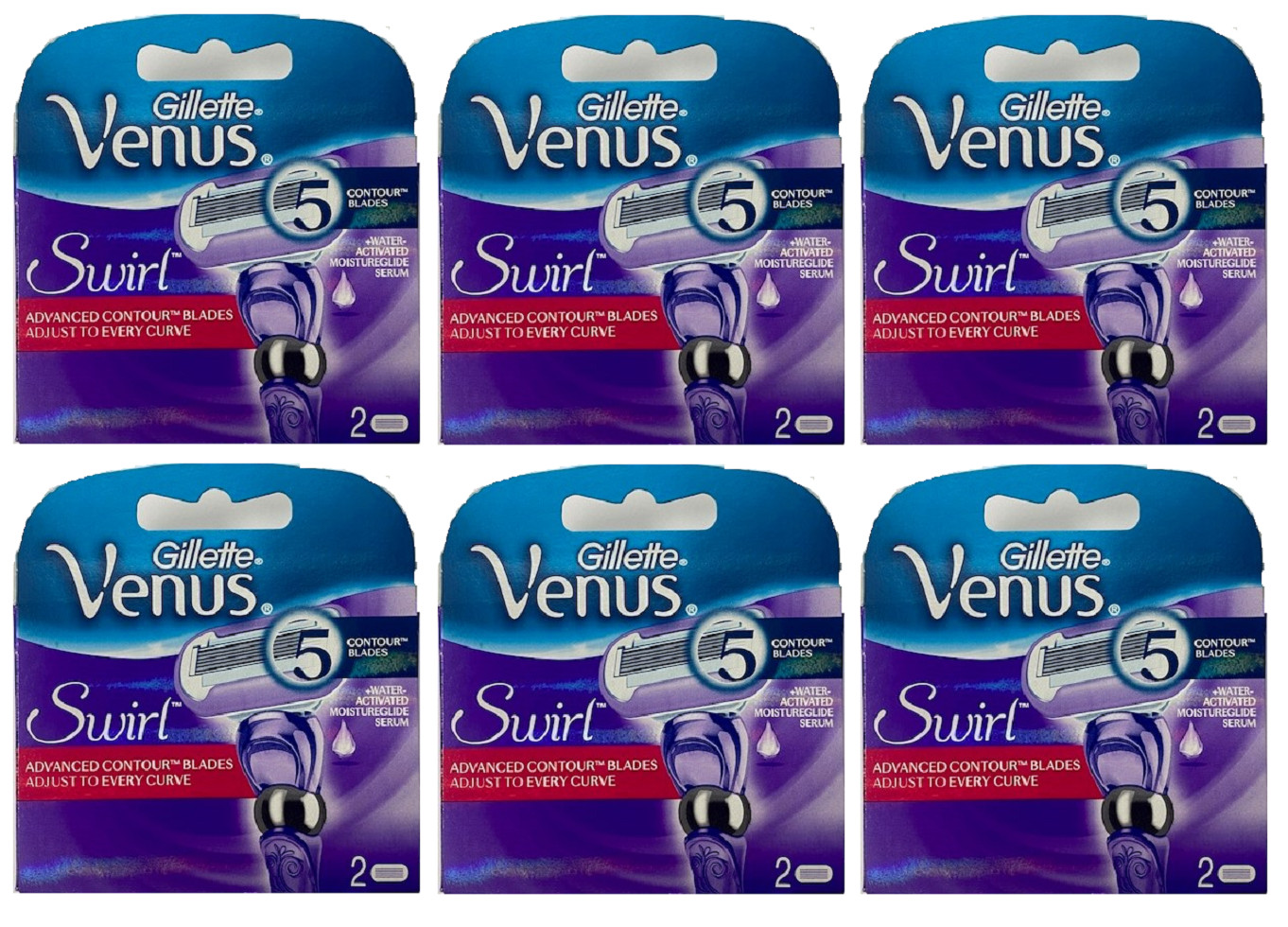 Gillette Venus Swirl Refill Blade Cartridges, 12 Count