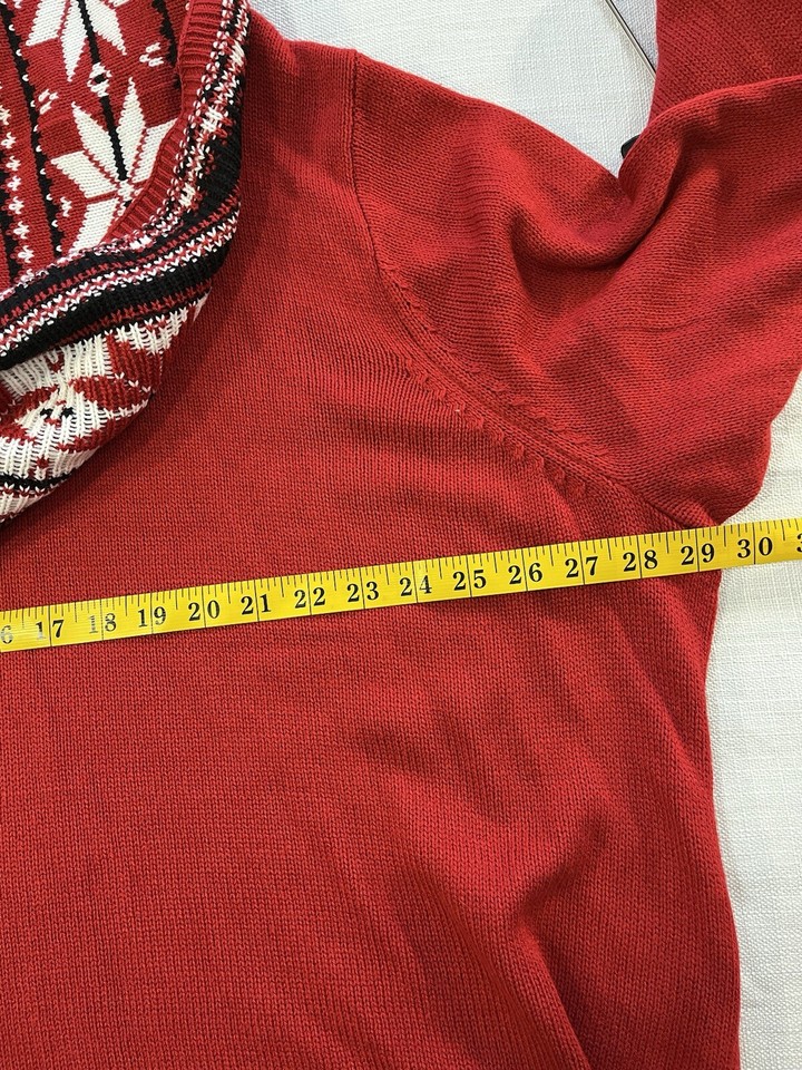 Catherines Womens Plus Red Knit Detachable Scarf Floral Sweater ...