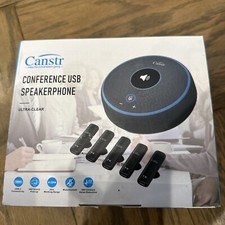 Canstr Conference Microphone and Speaker with 5 Wireless Mics USB Speakerphon...