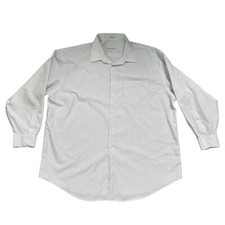 Pronto Uomo Dress Shirt Non-Iron Blue, Yellow, White Men s Size 18 1/2 34/35