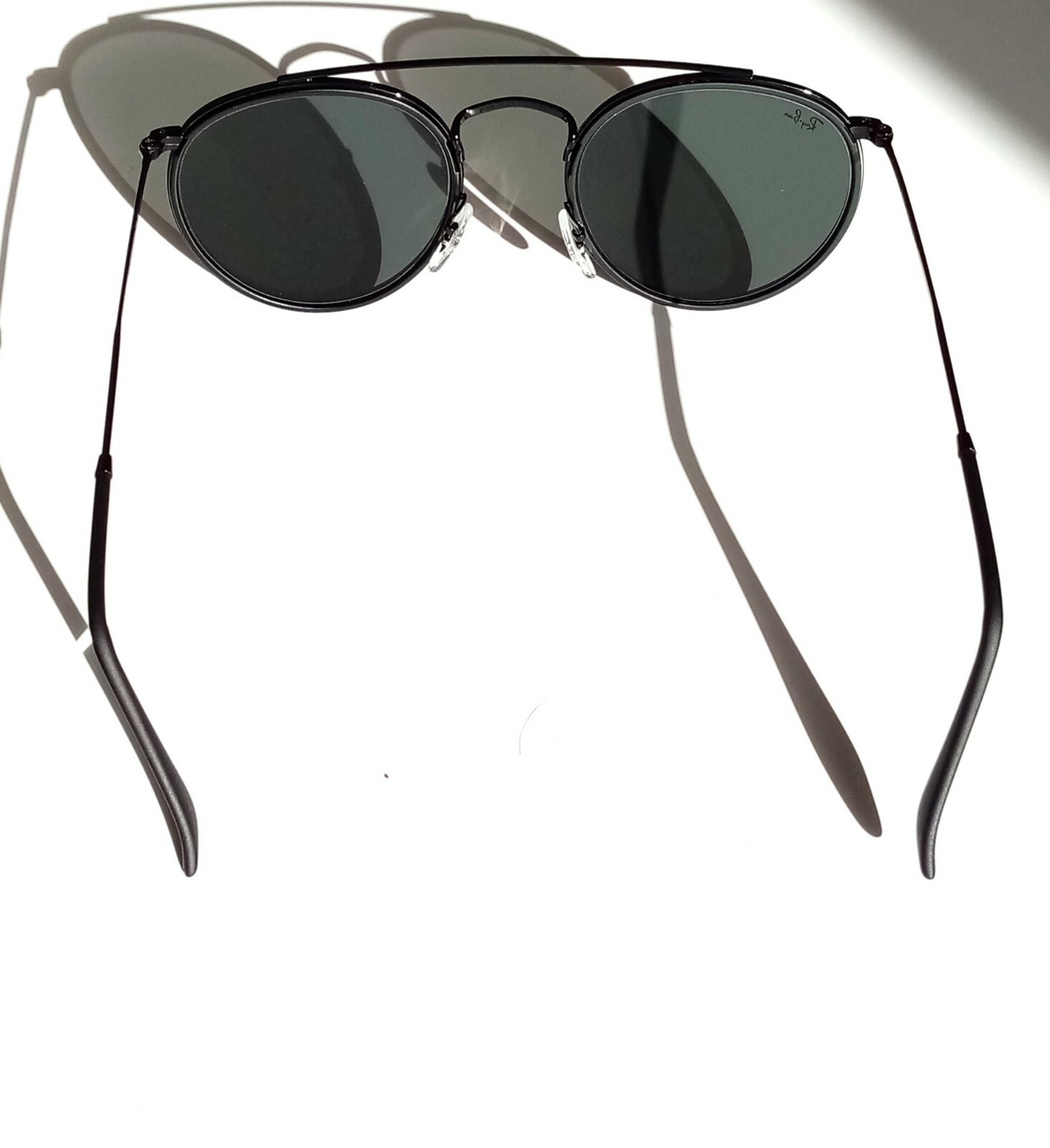 RayBan Sunglasses Black Round Double bridge 3647 002/R5 DARKEST Lens