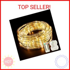 LED Rope Lights Battery Operated String Lights 40Ft 120 LEDs 8 Modes Hanging Fai