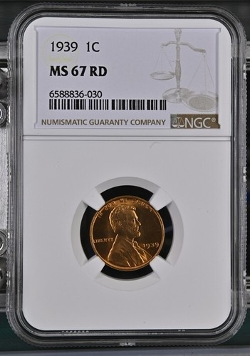 1939 Lincoln Wheat Cent NGC MS67RD Copper Coin 1C - Picture 13 of 16