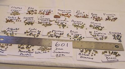 25 Vtg 3mm Swarovski Rhinestone Brass Setting Jewelry Craft Repair Findings #601