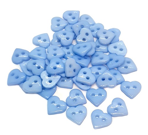 50 Herz-Knöpfe 12mm bunt 2-Loch Kunststoff im Set - Bild 14 von 24