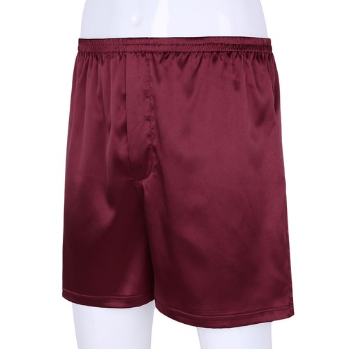 Men Shorts Silk Satin Boxer Pajamas Shorts Sleepwear Underwear Sleep Shorts - Picture 63 of 94