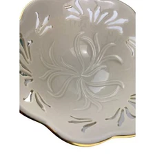Lenox Westbury Punch Out Design Bowl 6" Round Ivory With Gold Trim