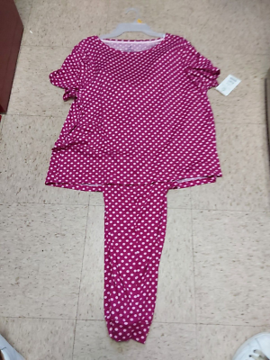 Nwt Secret Treasures Womens Pajama Set S/S Top Jogger Pants Polka