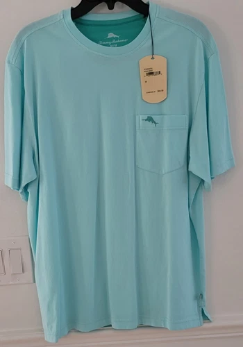 Tommy Bahama NWT Men's M Pocket Tee T-Shirt Aqua Mist Blue ST226362TX NWT $54.50