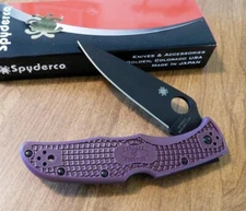 SPYDERCO New 10BGBKP Burgundy FRN Handle Endura Plain PD#1 Blade Knife/Knives
