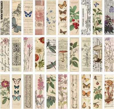 Vintage Style Bookmarks for Women Men, 30PCS (Gentle Whisper) Gentle Whisper 